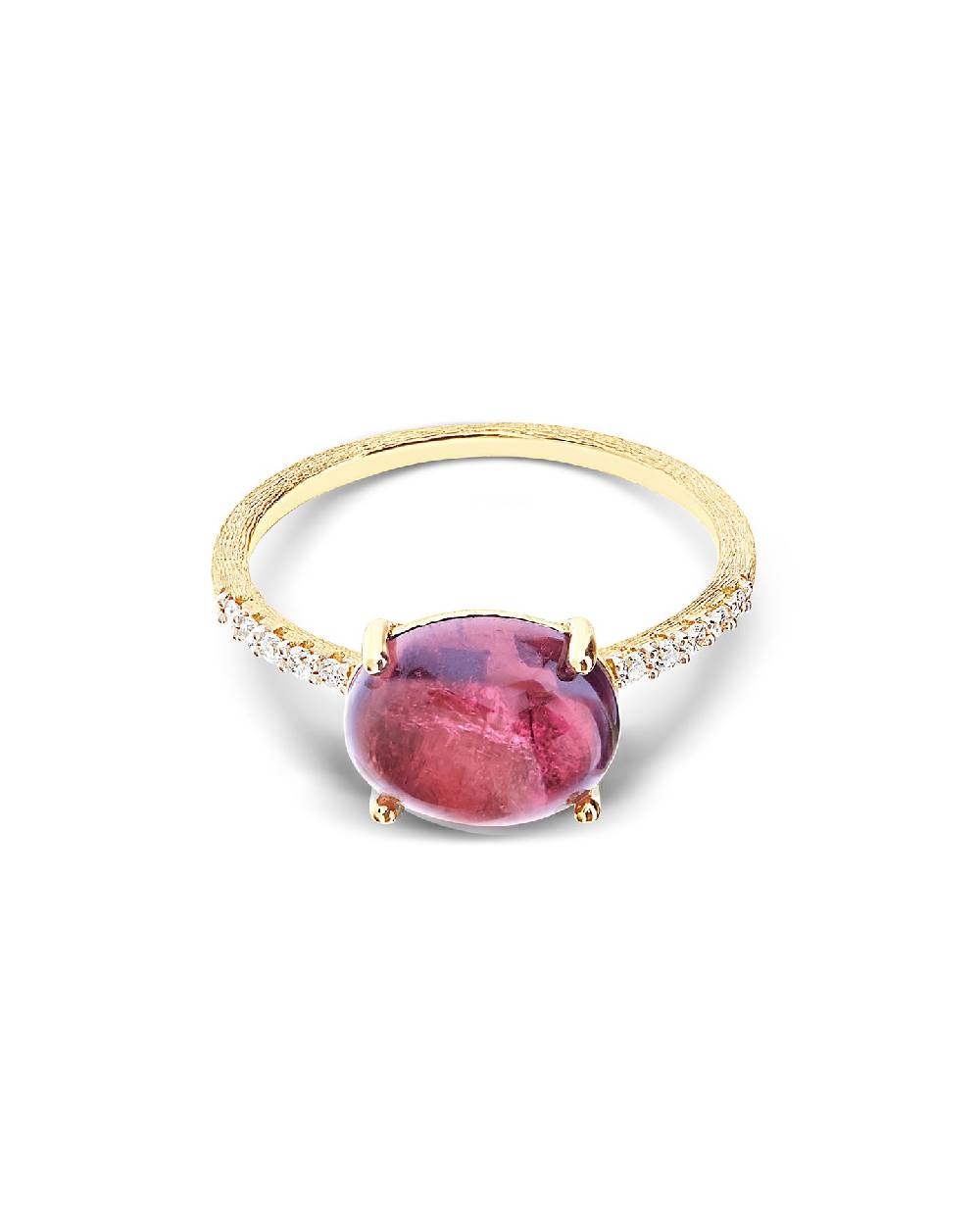 Nanis Anello "DANCING TOURMALINES" In Oro, Diamanti E Tormalina Rosa (grande – Nanis Italian Jewels