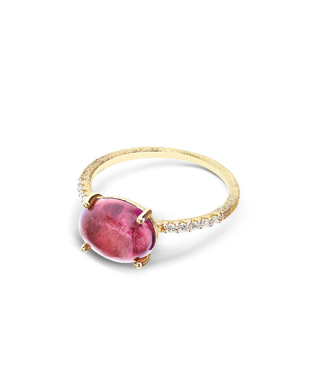 Nanis Anello "DANCING TOURMALINES" In Oro, Diamanti E Tormalina Rosa (grande – Nanis Italian Jewels