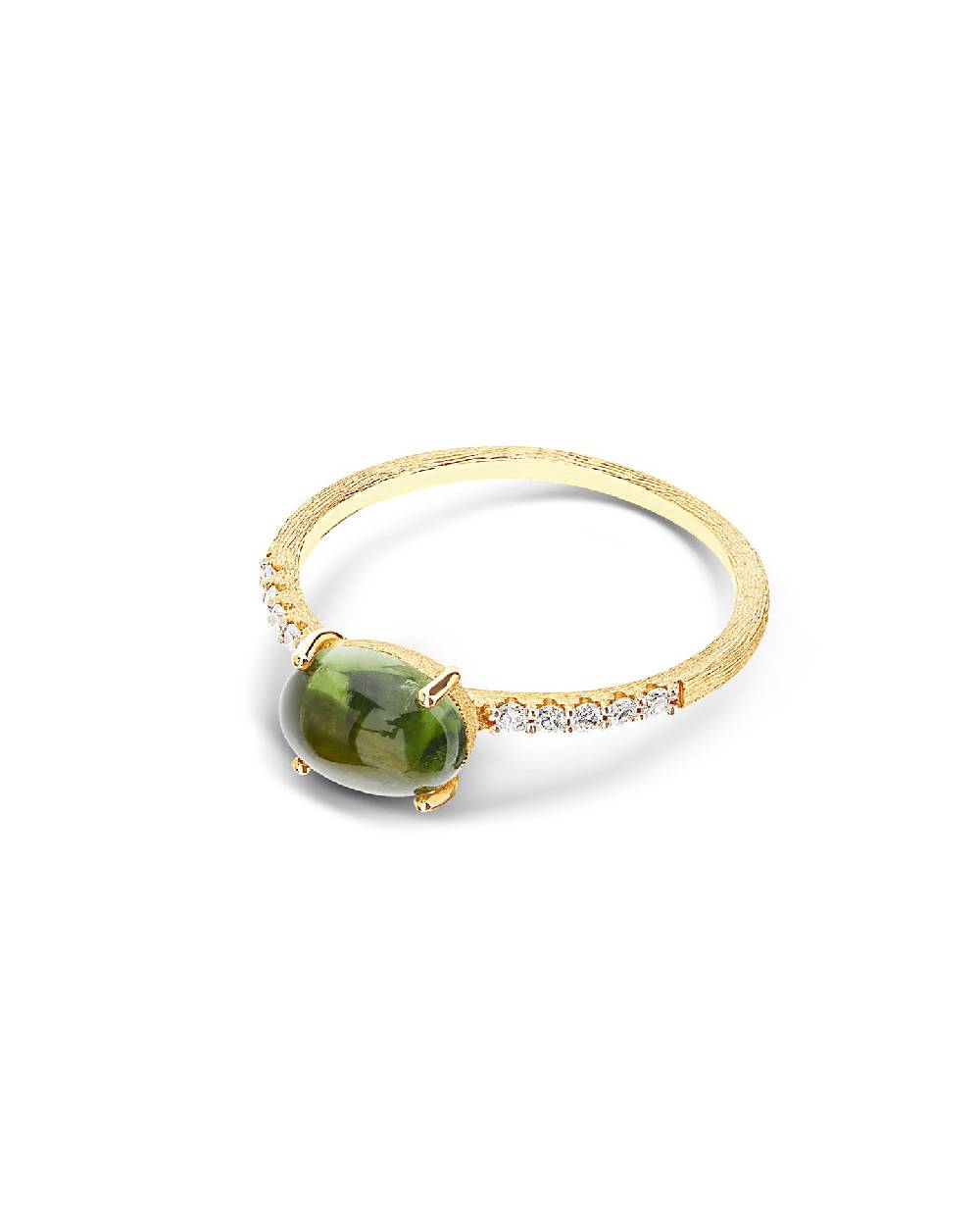 Nanis Anello "DANCING TOURMALINES" In Oro, Diamanti E Tormalina Verde (medio – Nanis Italian Jewels