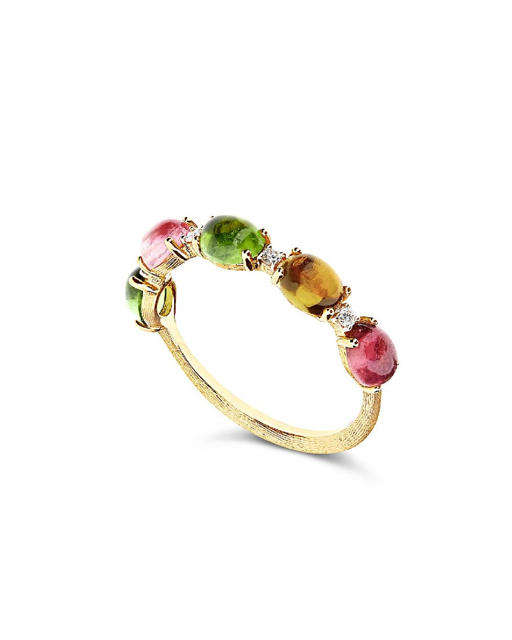 Nanis Anello "DANCING TOURMALINES" in oro, diamanti e tormaline colorate – Nanis Italian Jewels