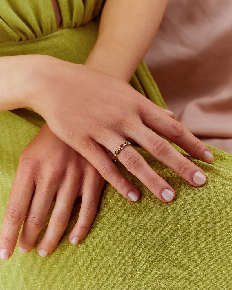 Nanis Anello "DANCING TOURMALINES" In Oro, Diamanti E Tormaline Colorate – Nanis Italian Jewels