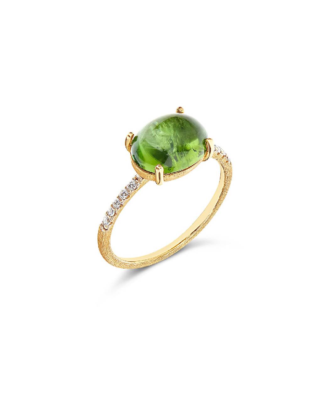 Nanis Anello "DANCING TOURMALINES" in oro, diamanti e tormalina verde (grand – Nanis Italian Jewels