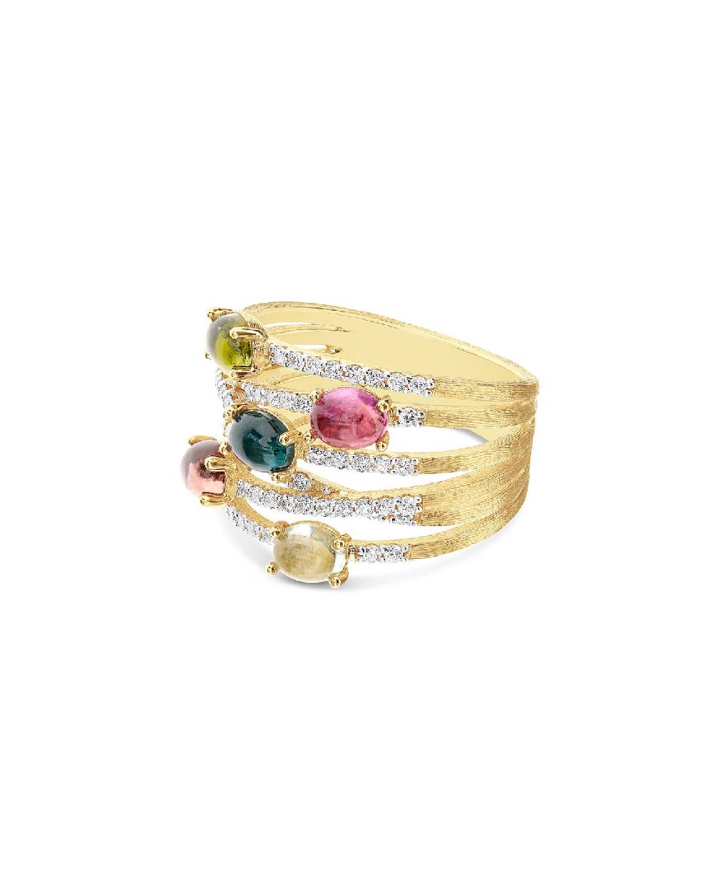 Nanis Anello "DANCING TOURMALINES" In Oro E Tormaline Colorate – Nanis Italian Jewels