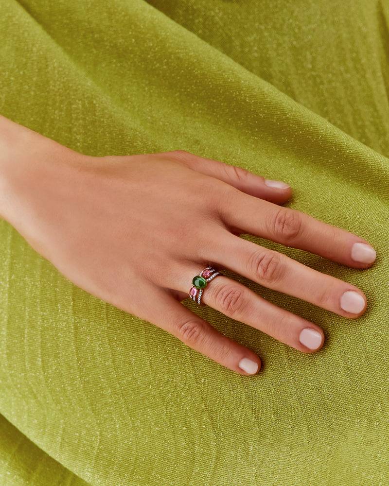 Nanis Anello "DANCING TOURMALINES" Scomponibile In Oro, Diamanti, Tormaline – Nanis Italian Jewels