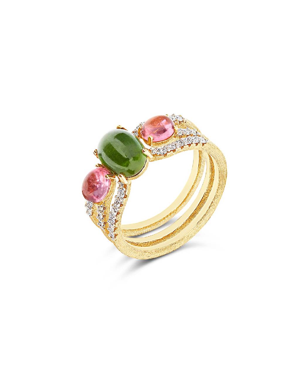 Nanis Anello "DANCING TOURMALINES" scomponibile in oro, diamanti, tormaline – Nanis Italian Jewels