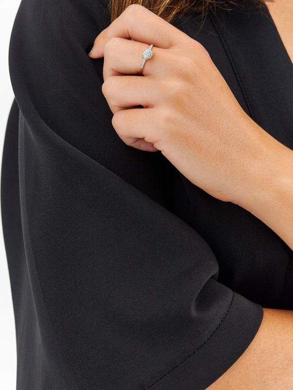 Nanis Anello Di Fidanzamento "DANCING ÉLITE" Romantico In Oro E Diamanti (ba – Nanis Italian Jewels