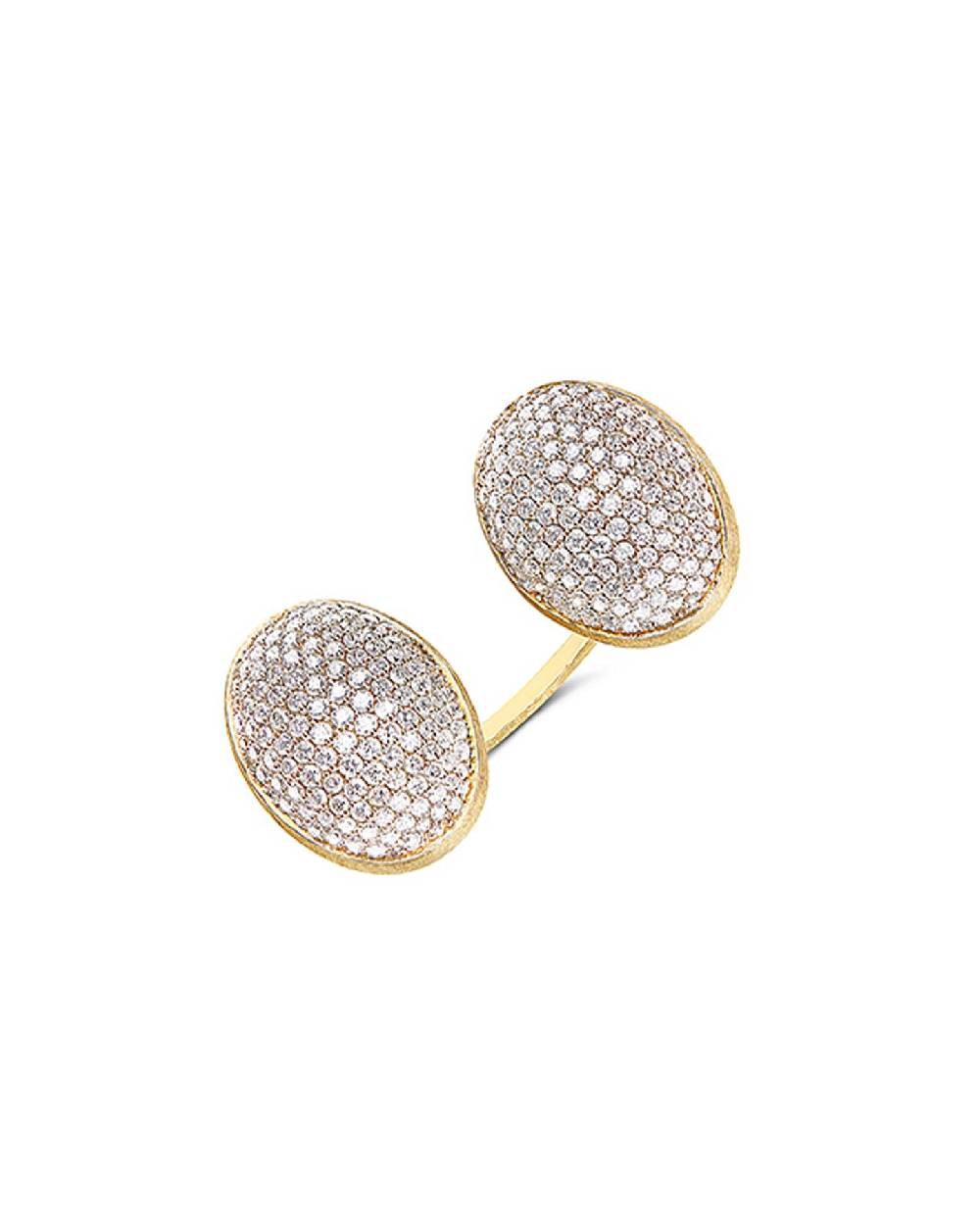 Nanis Anello iconico "BUBBLE" con due boules in oro e diamanti (grande) – Nanis Italian Jewels