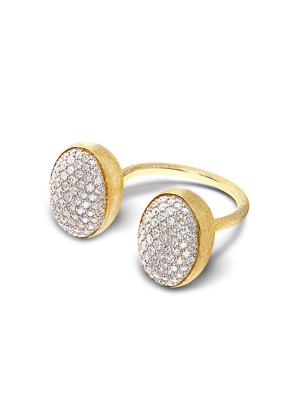 Nanis Anello Iconico "BUBBLE" Con Due Boules In Oro E Diamanti (piccolo) – Nanis Italian Jewels