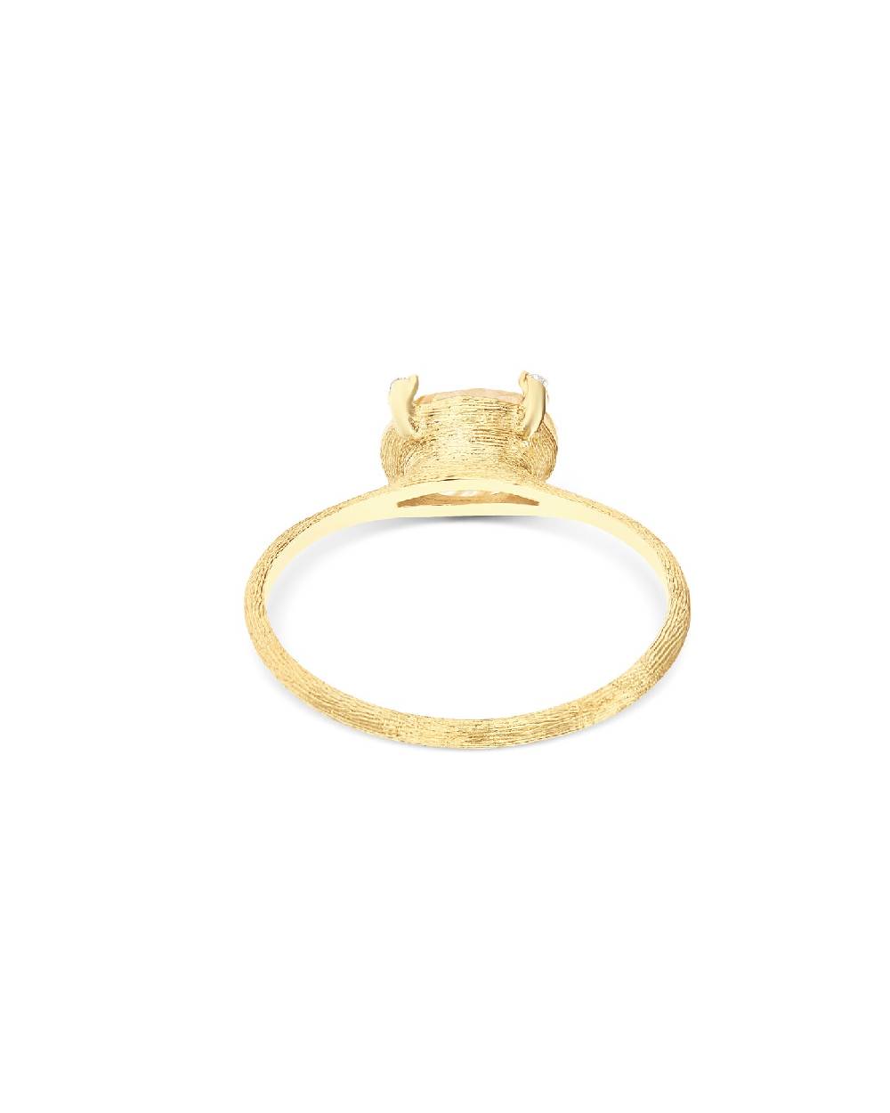 Nanis Anello "IPANEMA" In Oro, Quarzo Rutilato Giallo E Dettagli Di Diamanti – Nanis Italian Jewels