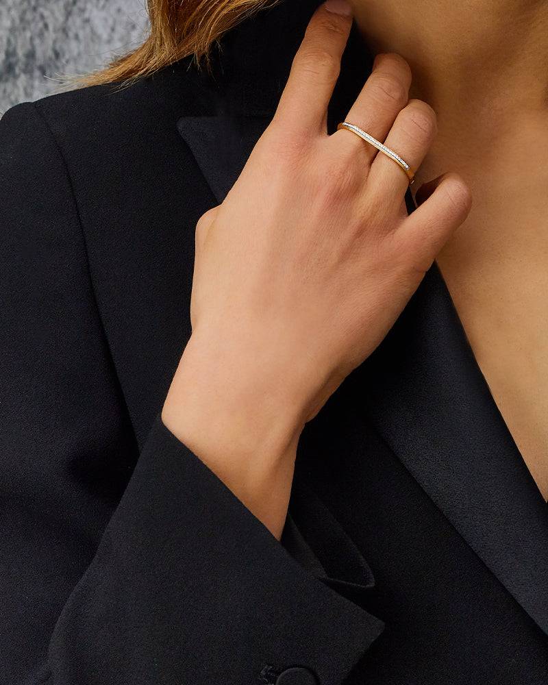 Nanis Anello "LIBERA" A Doppio Dito In Oro E Diamanti – Nanis Italian Jewels