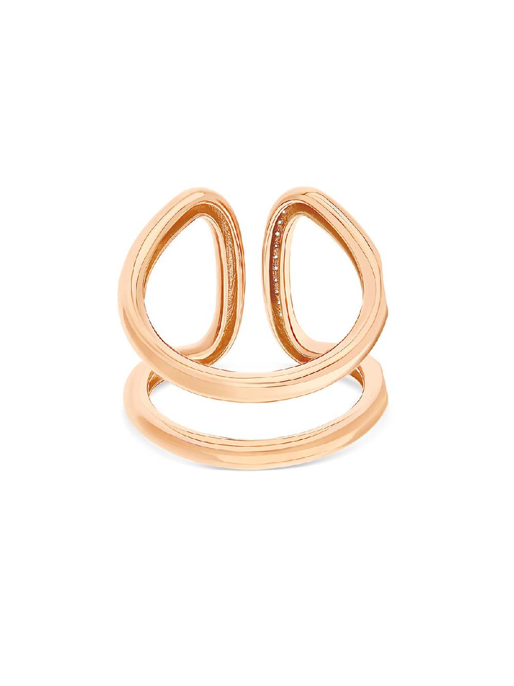 Nanis Anello "libera" A Fascia In Oro Rosa E Diamanti – Nanis Italian Jewels