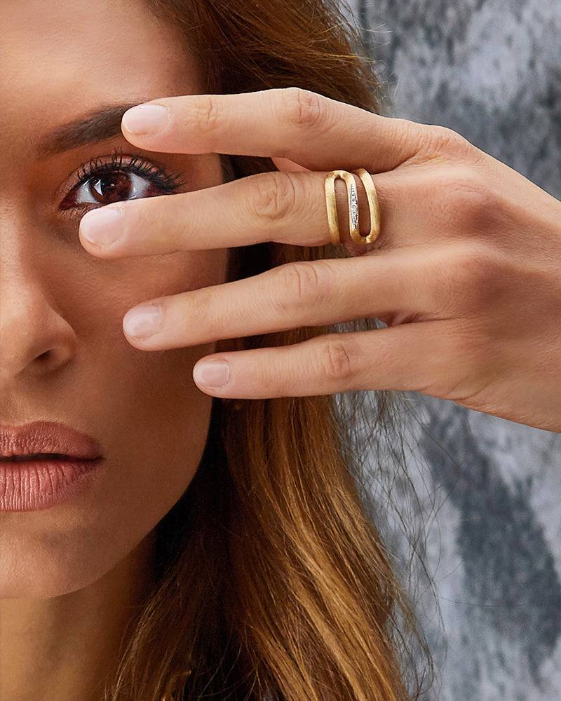 Nanis Anello "LIBERA" A Spirale In Oro E Diamanti – Nanis Italian Jewels