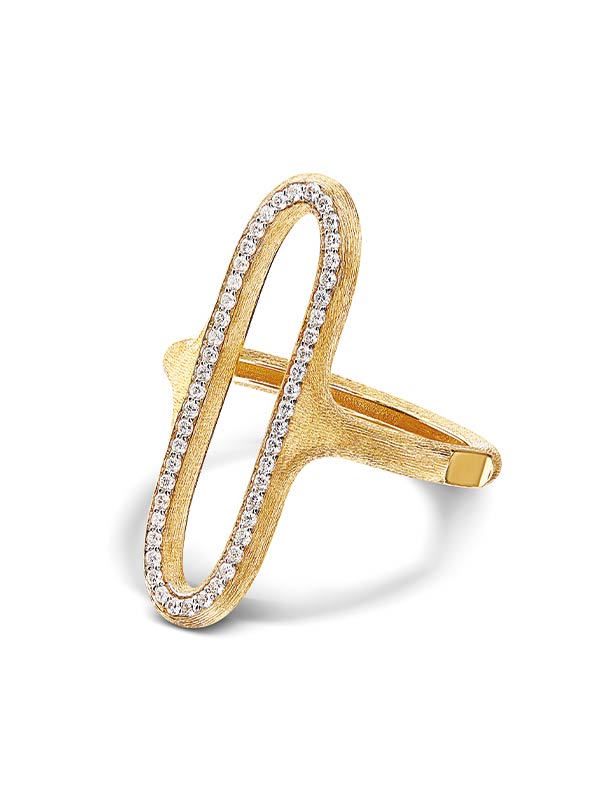 Nanis Anello "LIBERA" Con Elemento Ovale In Oro E Diamanti (grande) – Nanis Italian Jewels