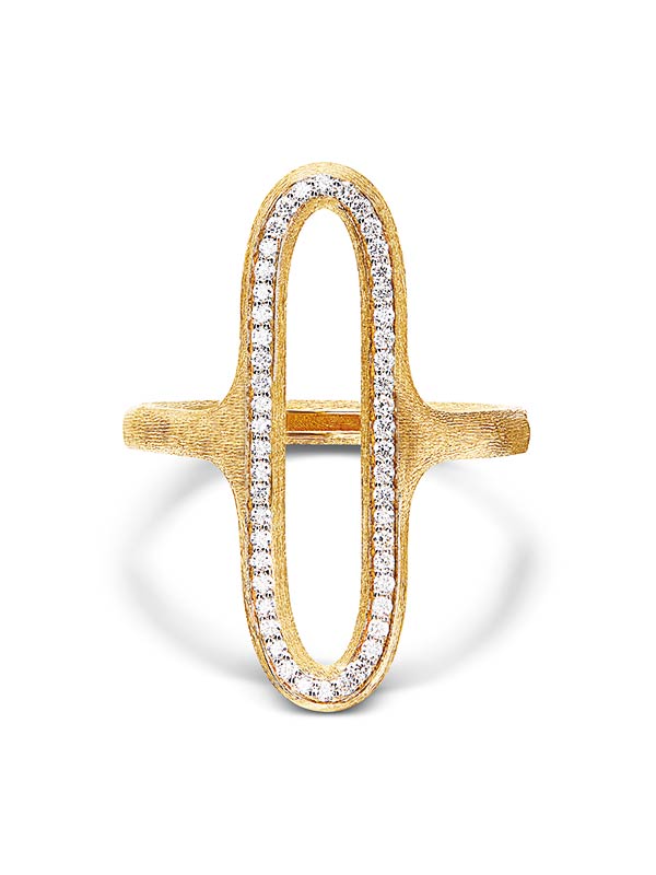 Nanis Anello "LIBERA" con elemento ovale in oro e diamanti (grande) – Nanis Italian Jewels