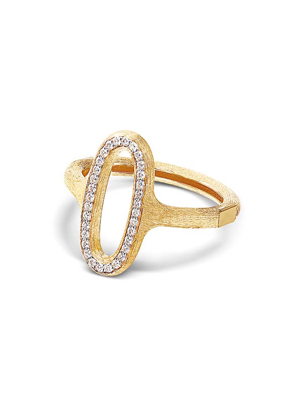 Nanis Anello "LIBERA" Con Elemento Ovale In Oro E Diamanti (piccolo) – Nanis Italian Jewels