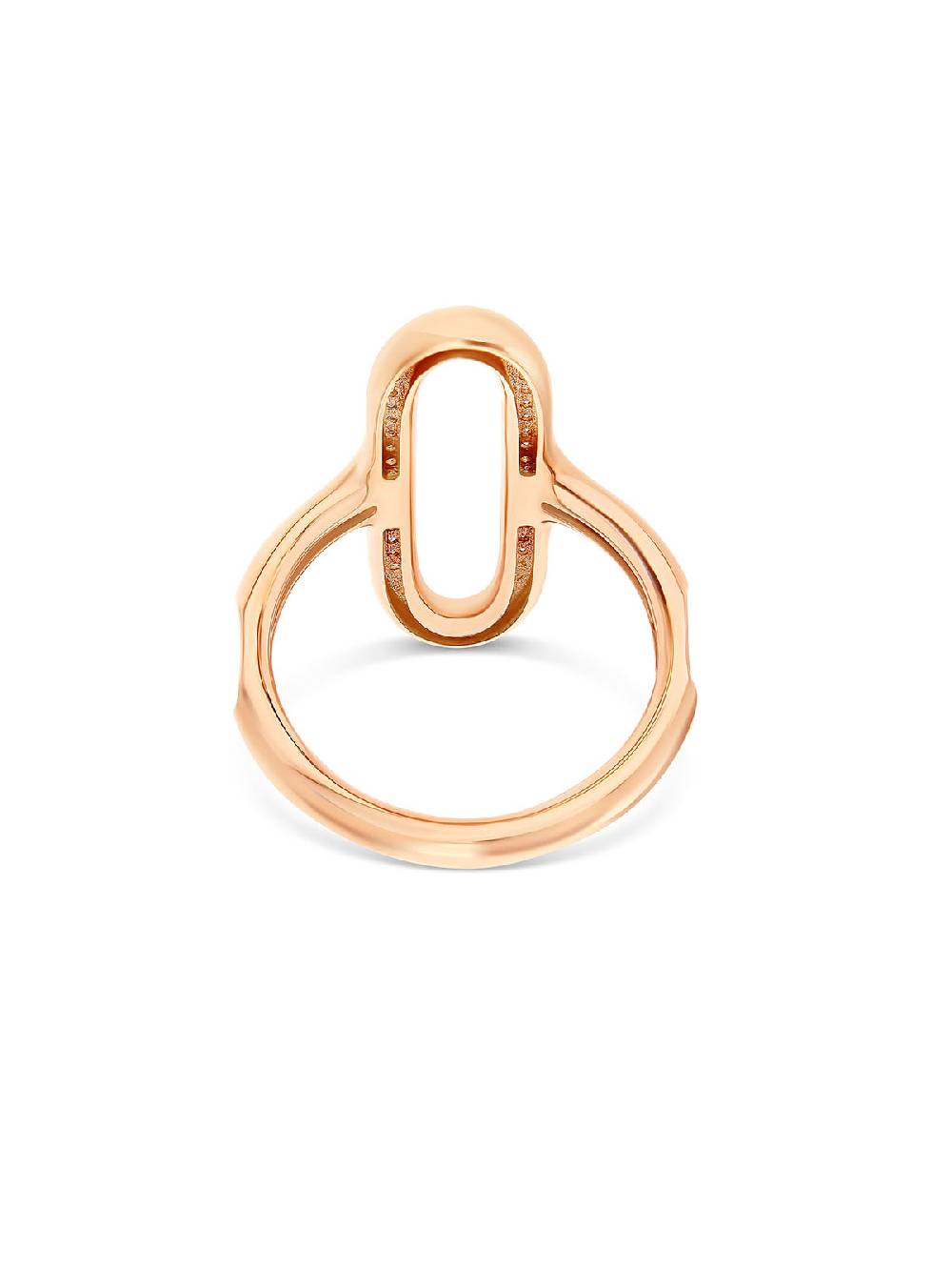 Nanis Anello "libera" Con Elemento Ovale In Oro Rosa E Diamanti (grande) – Nanis Italian Jewels