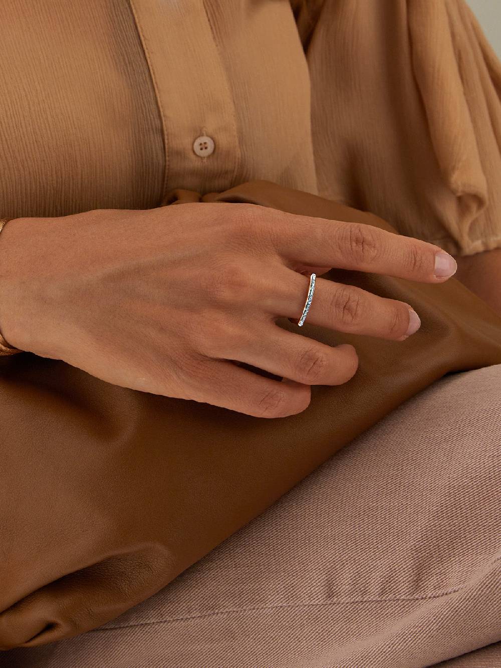 Nanis Anello "libera" Essenziale In Oro Rosa E Pavé Di Diamanti – Nanis Italian Jewels