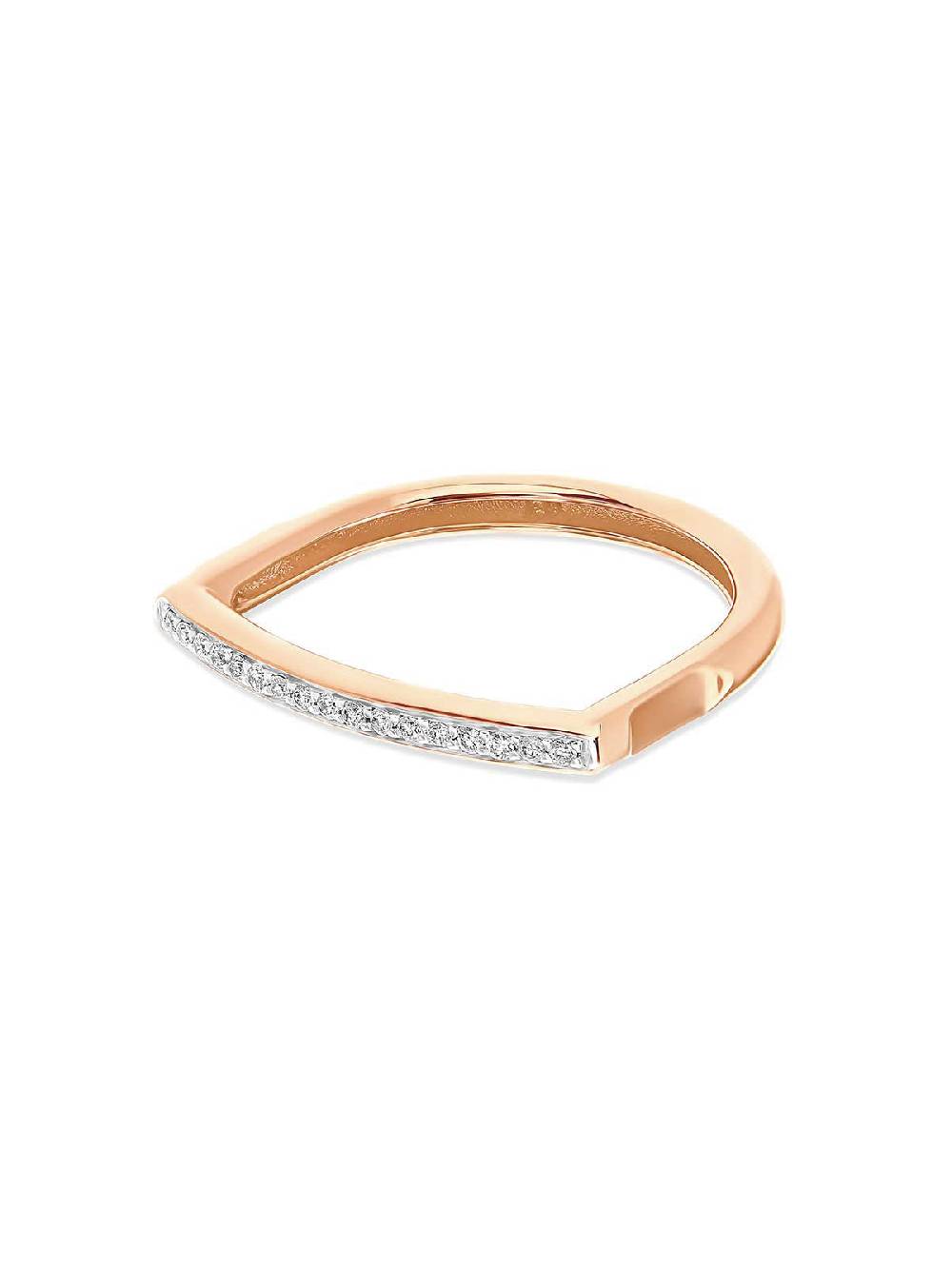 Nanis Anello "libera" essenziale in oro rosa e pavé di diamanti – Nanis Italian Jewels