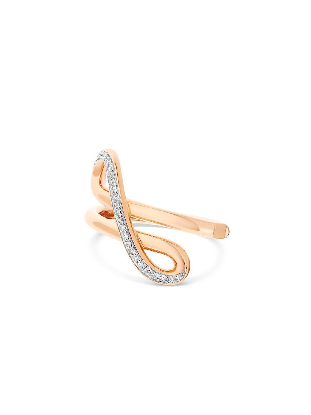 Nanis Anello "libera" Intrecciato In Oro Rosa E Diamanti – Nanis Italian Jewels
