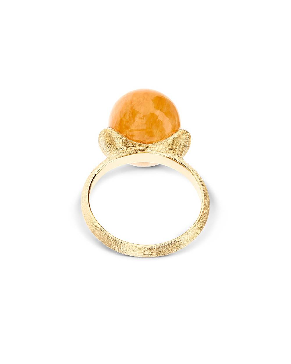 Nanis Anello "PETRA" In Oro, Diamanti E Avventurina Arancione (grande) – Nanis Italian Jewels