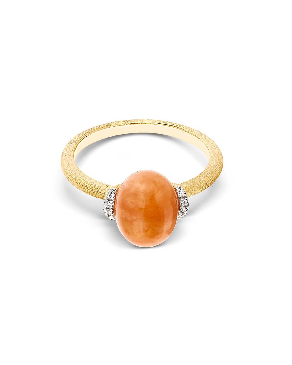 Nanis Anello "PETRA" In Oro, Diamanti E Avventurina Arancione (piccolo) – Nanis Italian Jewels