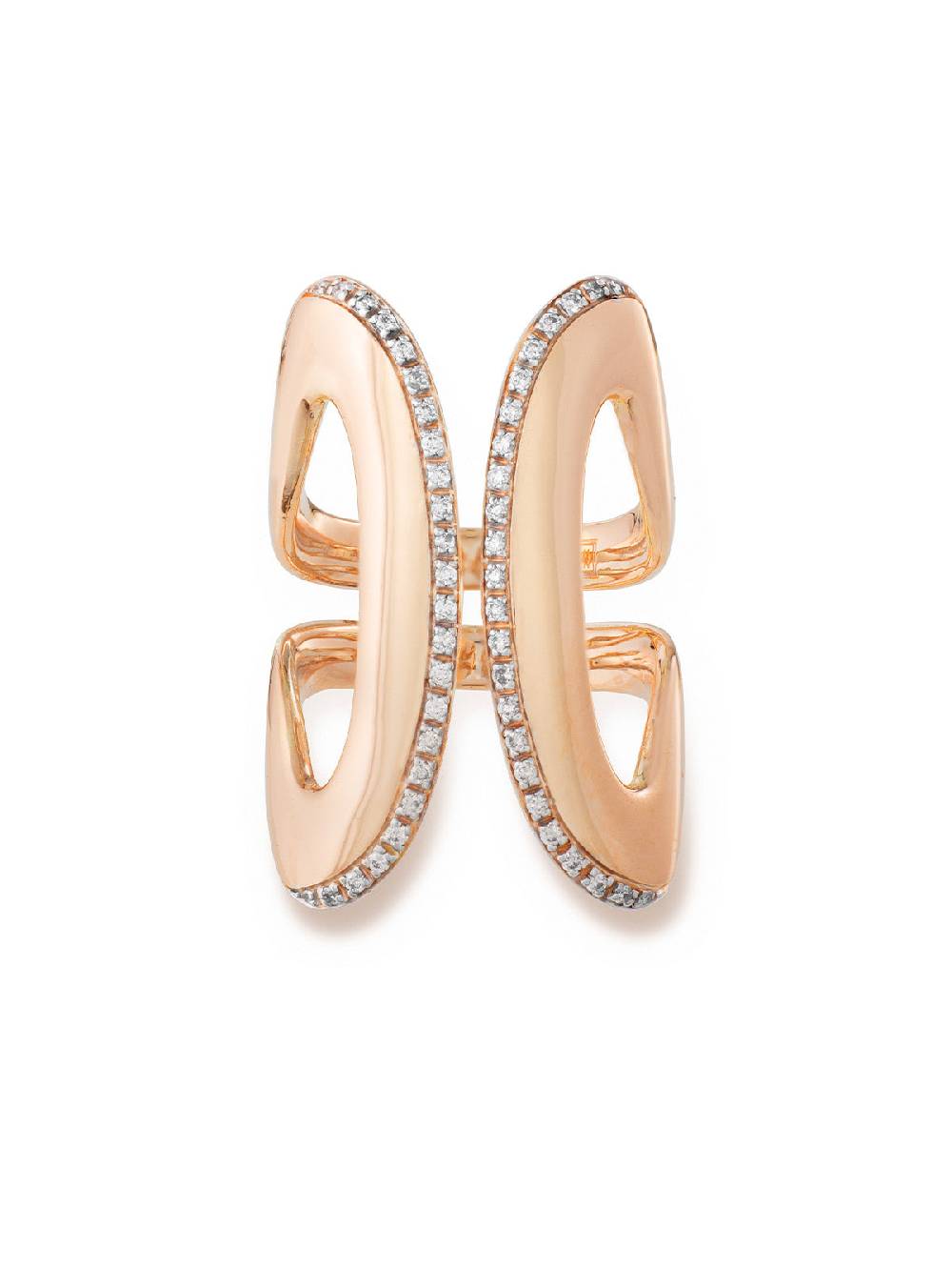 Nanis Anello Statement "LIBERA ICON" In Oro Rosa E Diamanti – Nanis Italian Jewels
