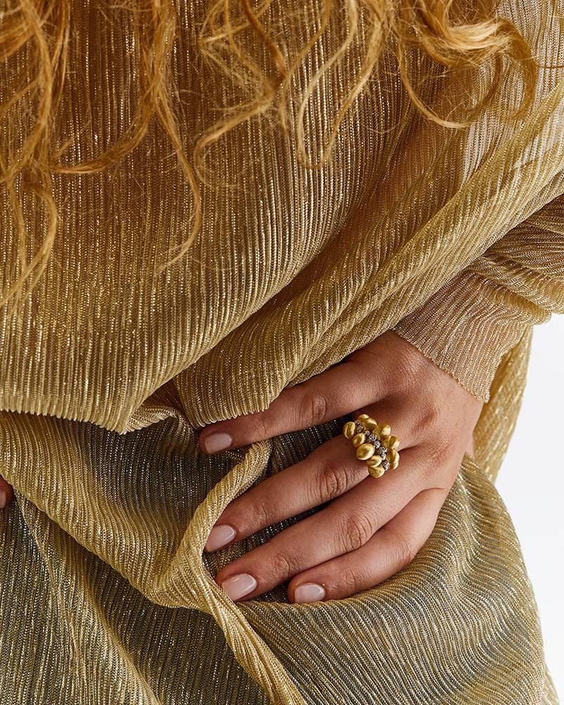 Nanis Anello "TRASFORMISTA" Con Elementi A Goccia In Oro E Diamanti – Nanis Italian Jewels