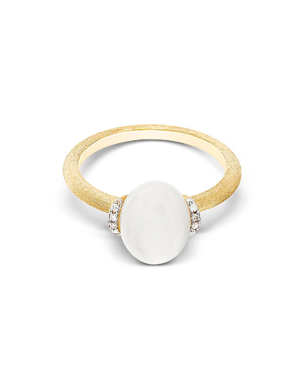 Nanis Anello "WHITE DESERT" In Oro, Diamanti E Pietra Di Luna (piccolo) – Nanis Italian Jewels