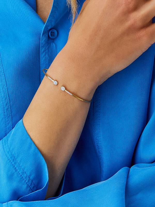 Nanis Bracciale A Schiava "DANCING AZURE" Inciso A Mano In Oro, Diamanti E A – Nanis Italian Jewels