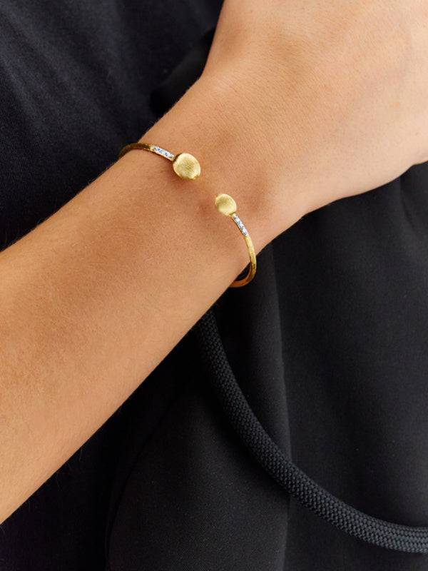 Nanis Bracciale A Schiava "DANCING ÉLITE" Inciso A Mano In Oro E Diamanti – Nanis Italian Jewels