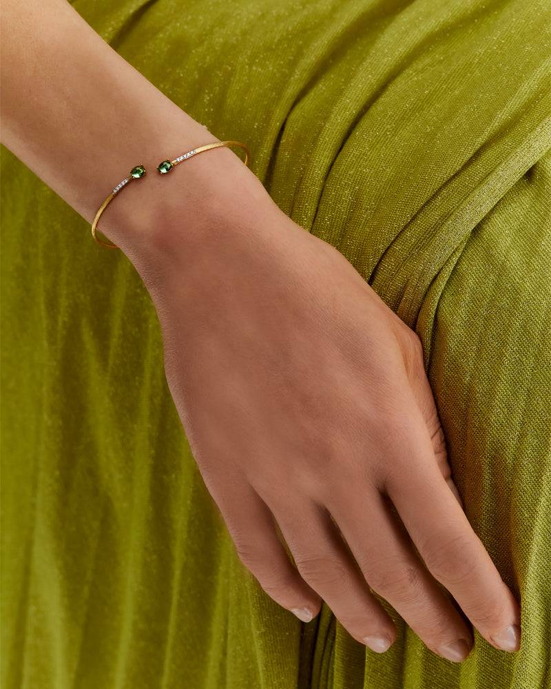 Nanis Bracciale A Schiava "DANCING TOURMALINES" In Oro, Diamanti E Tormalina – Nanis Italian Jewels