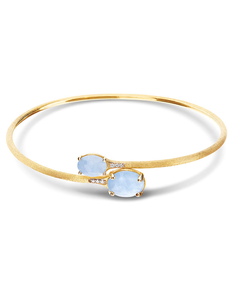 Nanis Bracciale A Schiava "IPANEMA" In Oro, Acquamarina E Diamanti – Nanis Italian Jewels