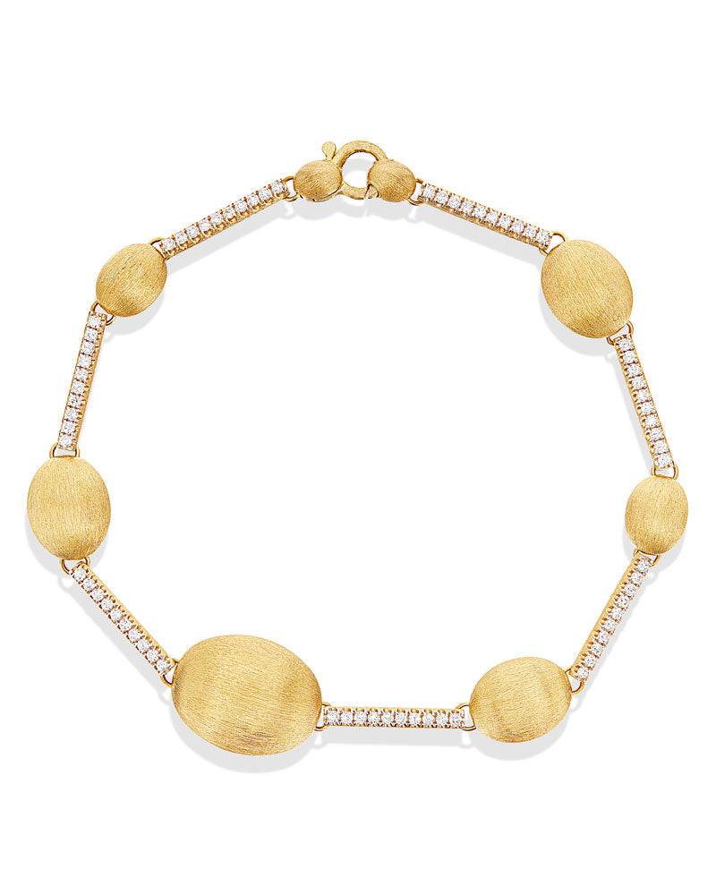 Nanis Bracciale "ARIA" con boules in oro e barrette di diamanti – Nanis Italian Jewels