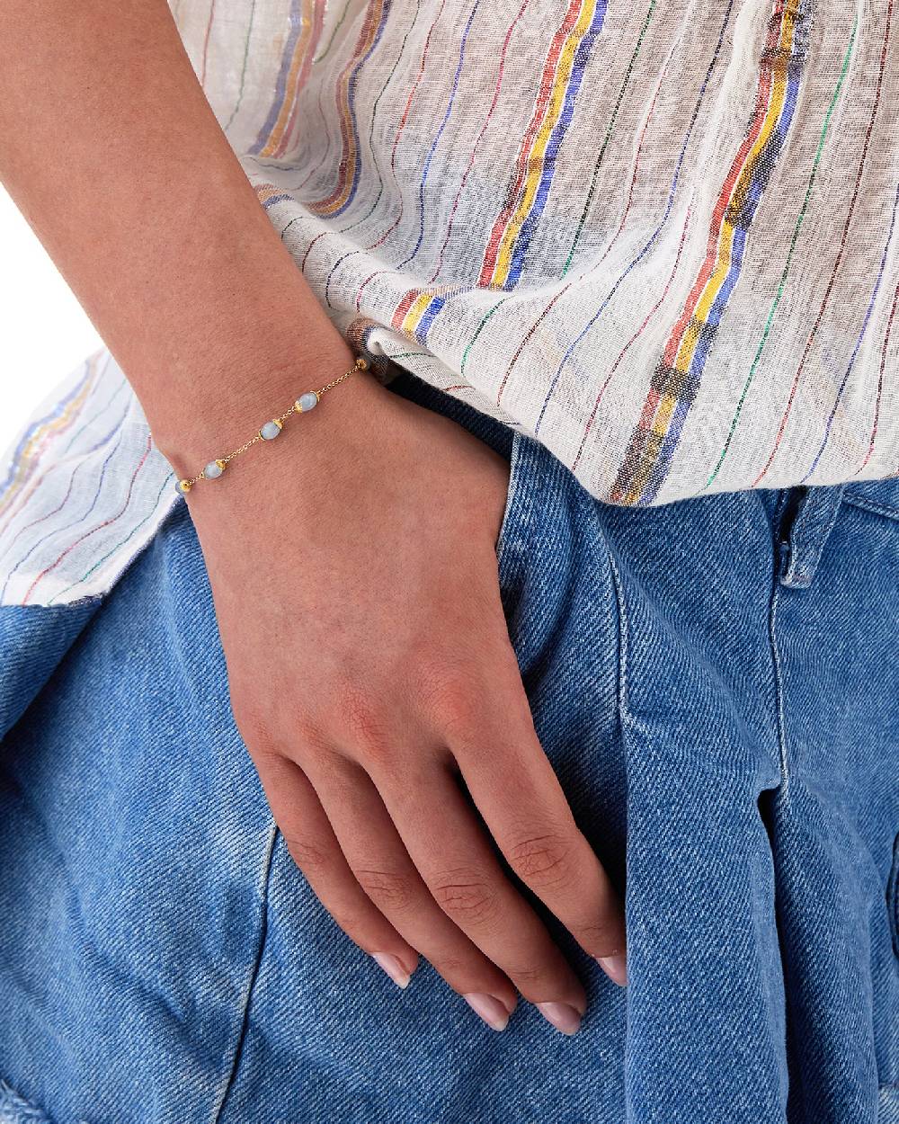 Nanis Bracciale "AZURE" In Oro E Acquamarina – Nanis Italian Jewels