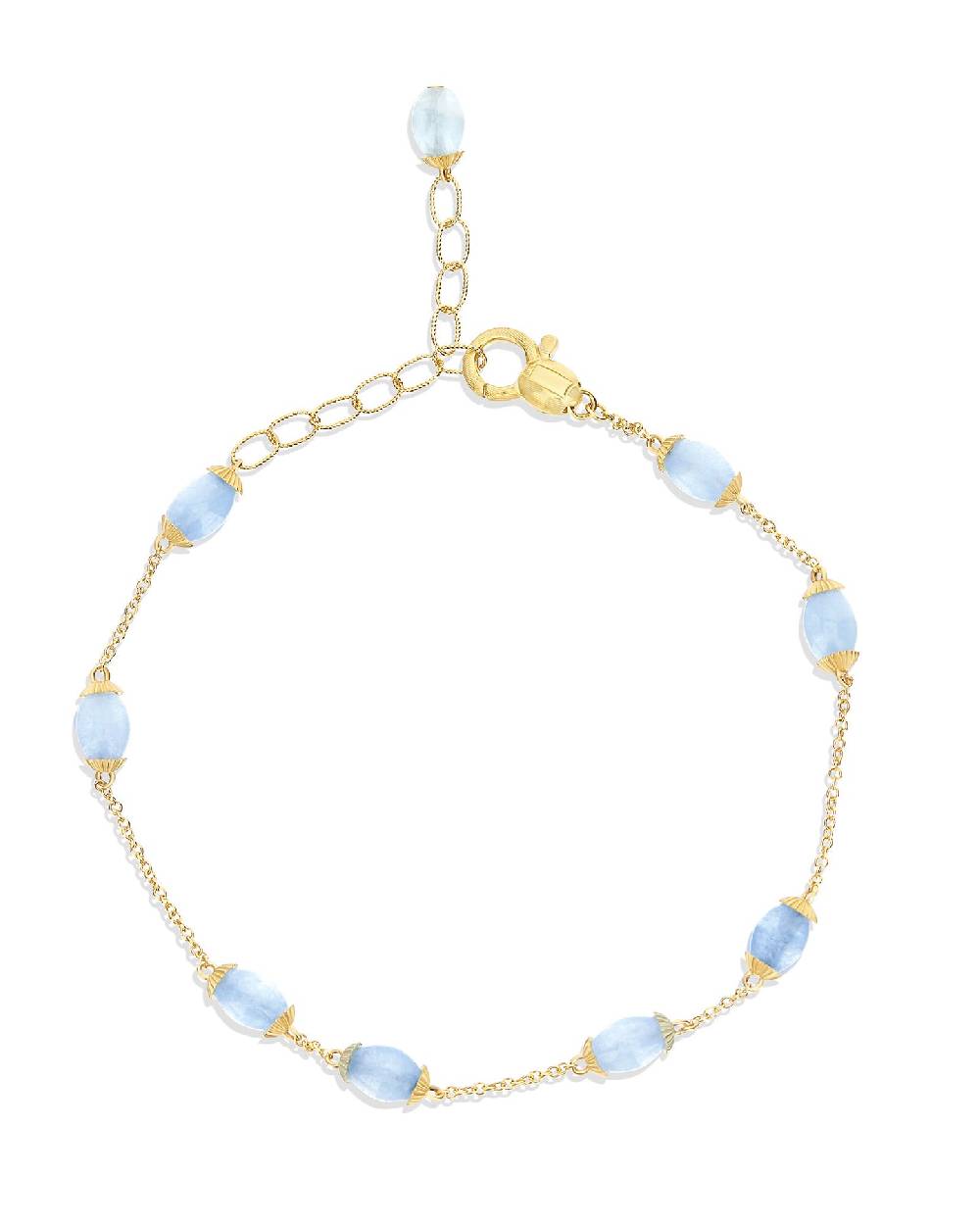 Nanis Bracciale "AZURE" in oro e acquamarina – Nanis Italian Jewels