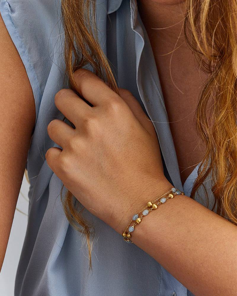 Nanis Bracciale "DANCING AZURE" Casual In Oro E Acquamarina – Nanis Italian Jewels