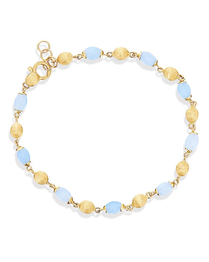 Nanis Bracciale "DANCING AZURE" casual in oro e acquamarina – Nanis Italian Jewels