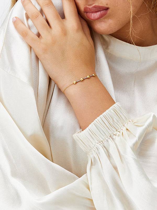 Nanis Bracciale "DANCING ÉLITE" In Oro E Barretta Di Diamanti – Nanis Italian Jewels