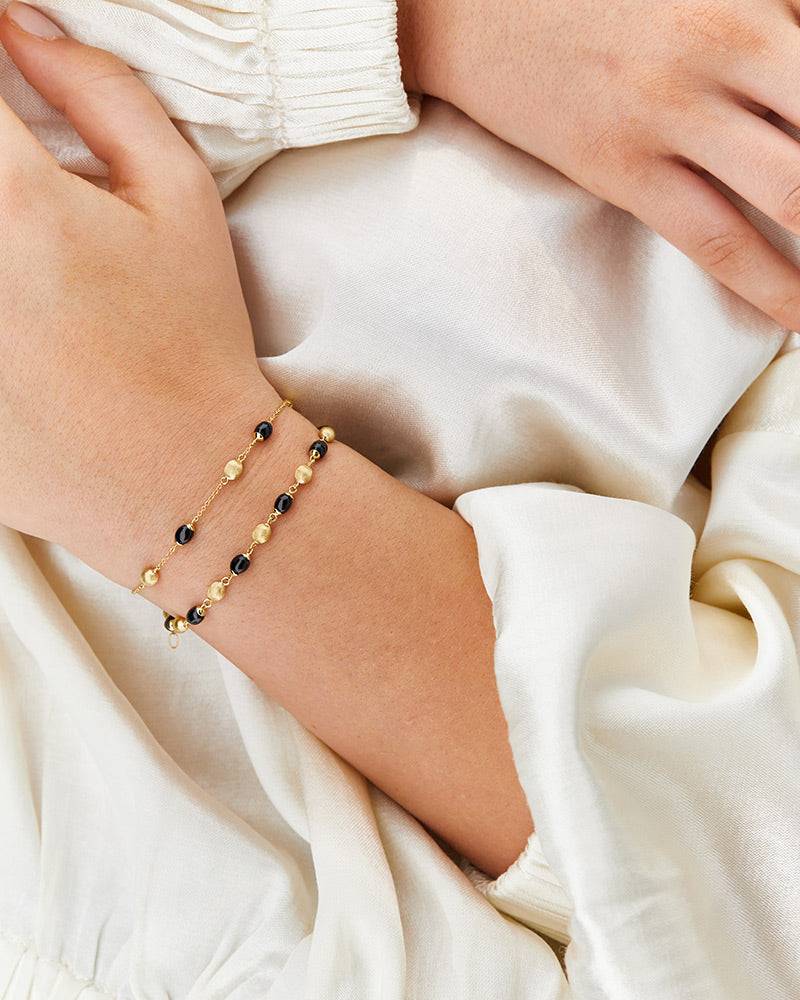 Nanis Bracciale "DANCING MYSTERY BLACK" Casual Con Boules In Oro E Onice Ner – Nanis Italian Jewels