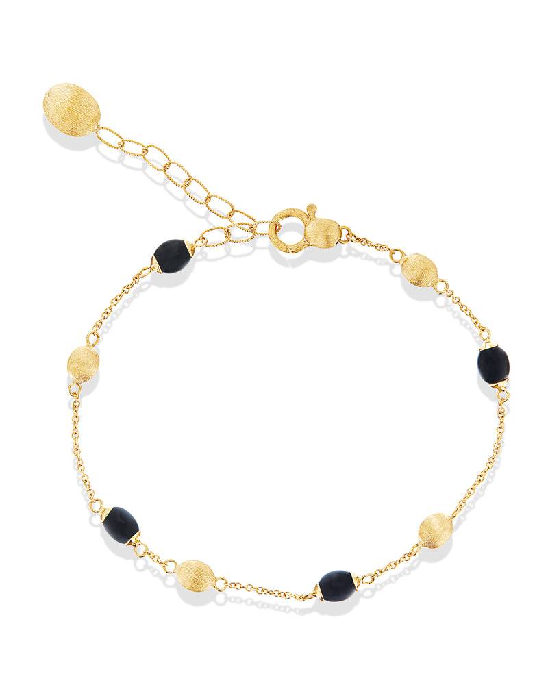 Nanis Bracciale "DANCING MYSTERY BLACK" essenziale in oro e onice nero – Nanis Italian Jewels