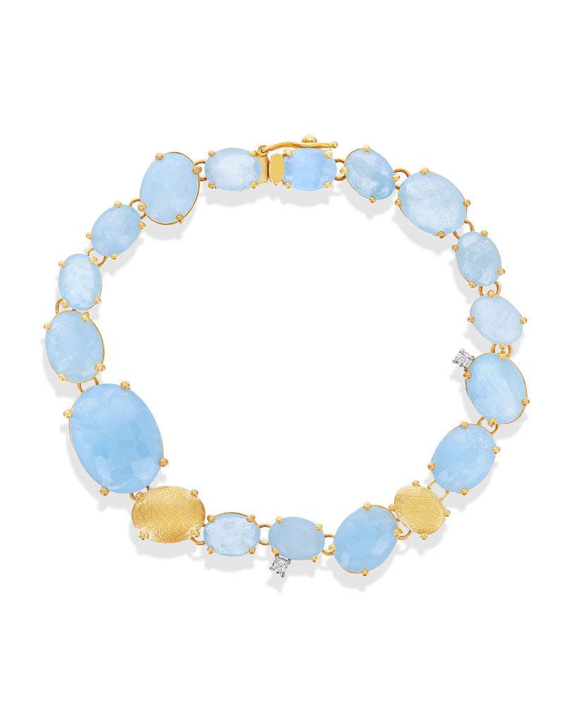 Nanis Bracciale "IPANEMA" in oro, acquamarina e diamanti – Nanis Italian Jewels