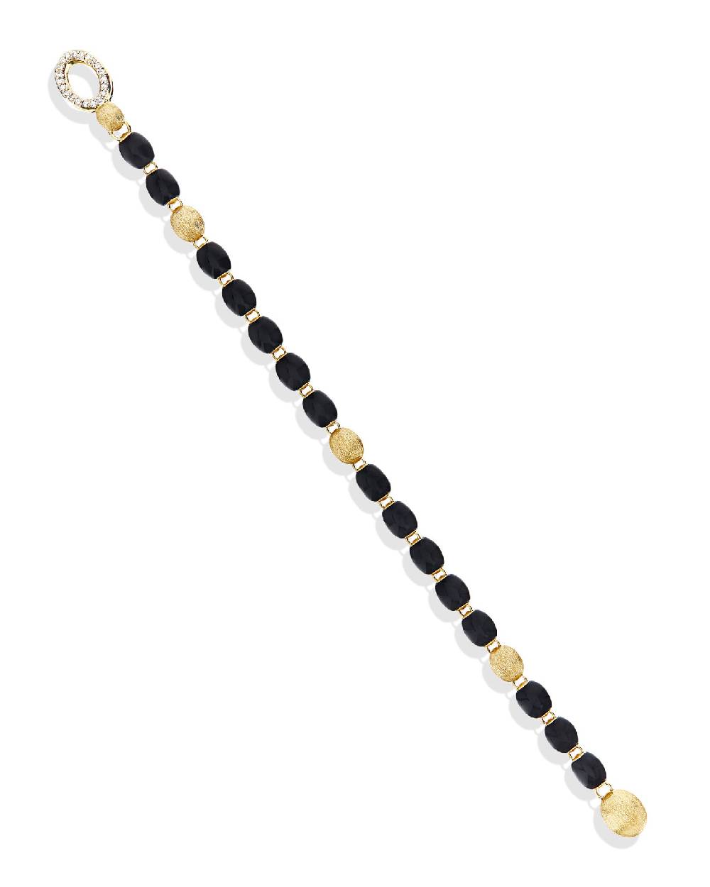 Nanis Bracciale IVY "MYSTERY BLACK" Con Boules In Onice Nero, Oro E Diamanti – Nanis Italian Jewels