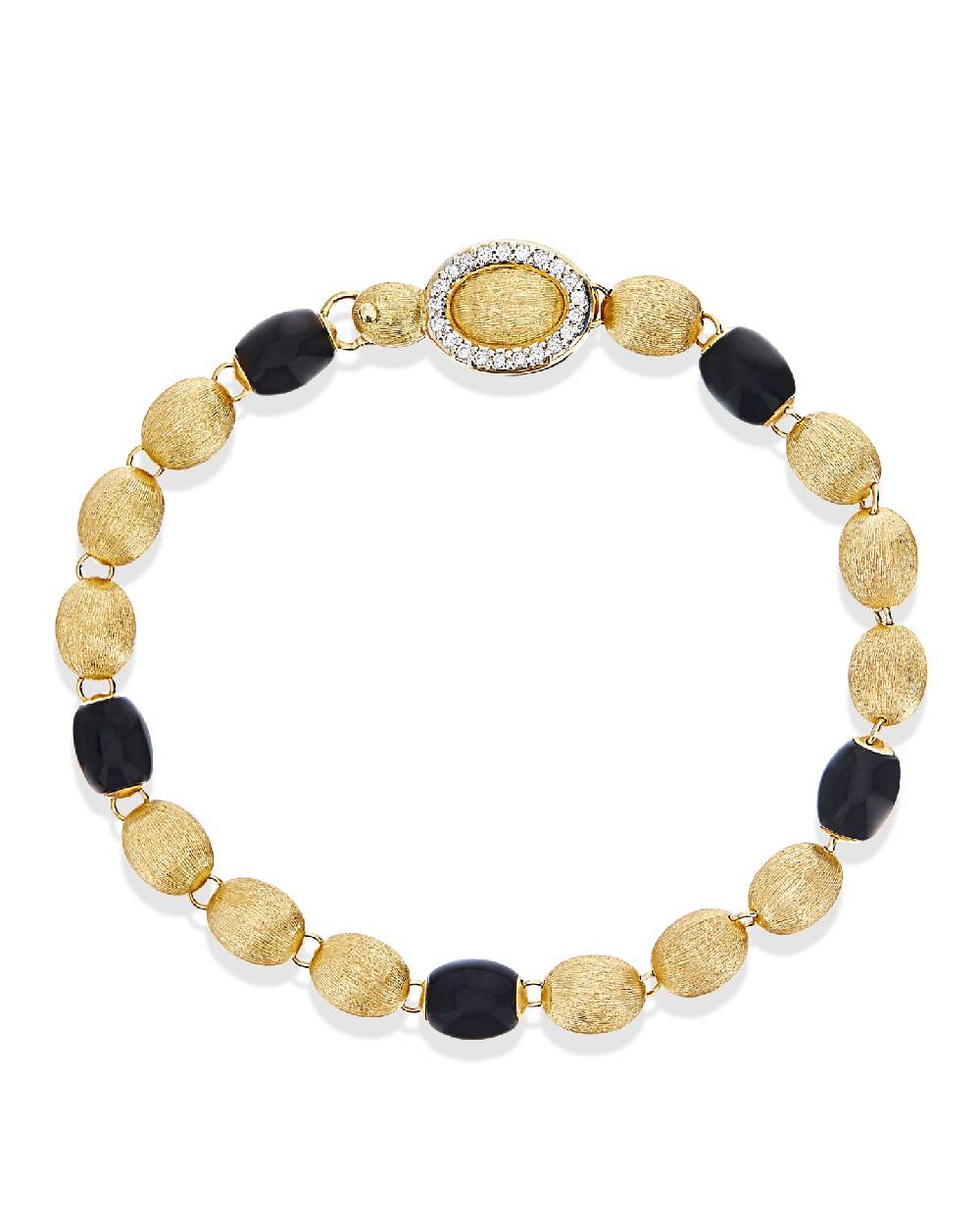Nanis Bracciale IVY "MYSTERY BLACK" Con Boules In Oro, Diamanti E Onice Nero – Nanis Italian Jewels