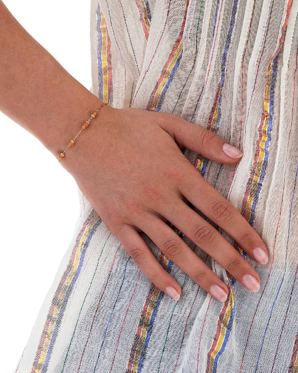 Nanis Bracciale "PETRA" Oro E Avventurina Arancione – Nanis Italian Jewels