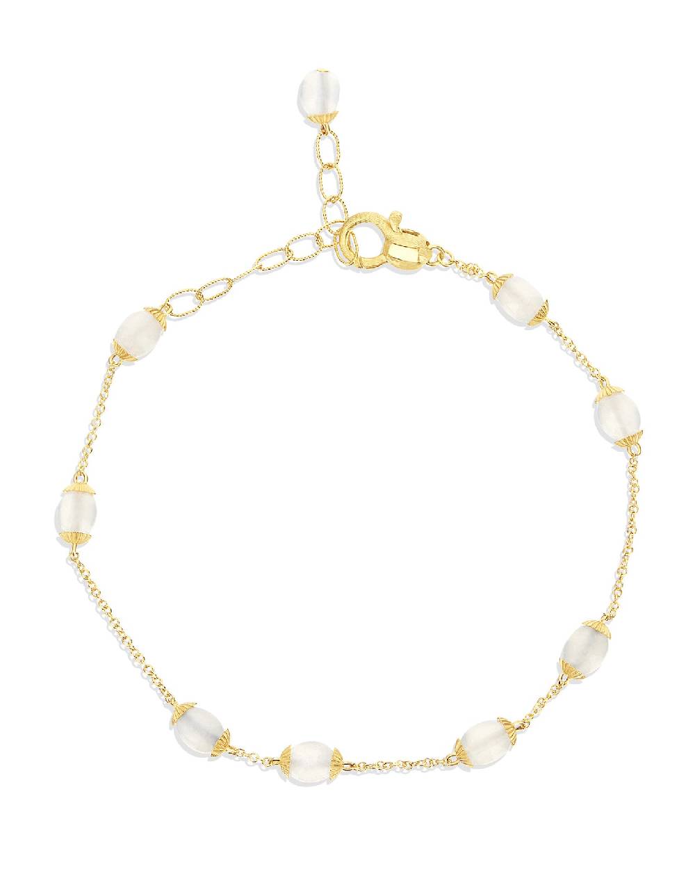 Nanis Bracciale "WHITE DESERT" in oro e pietra di luna – Nanis Italian Jewels