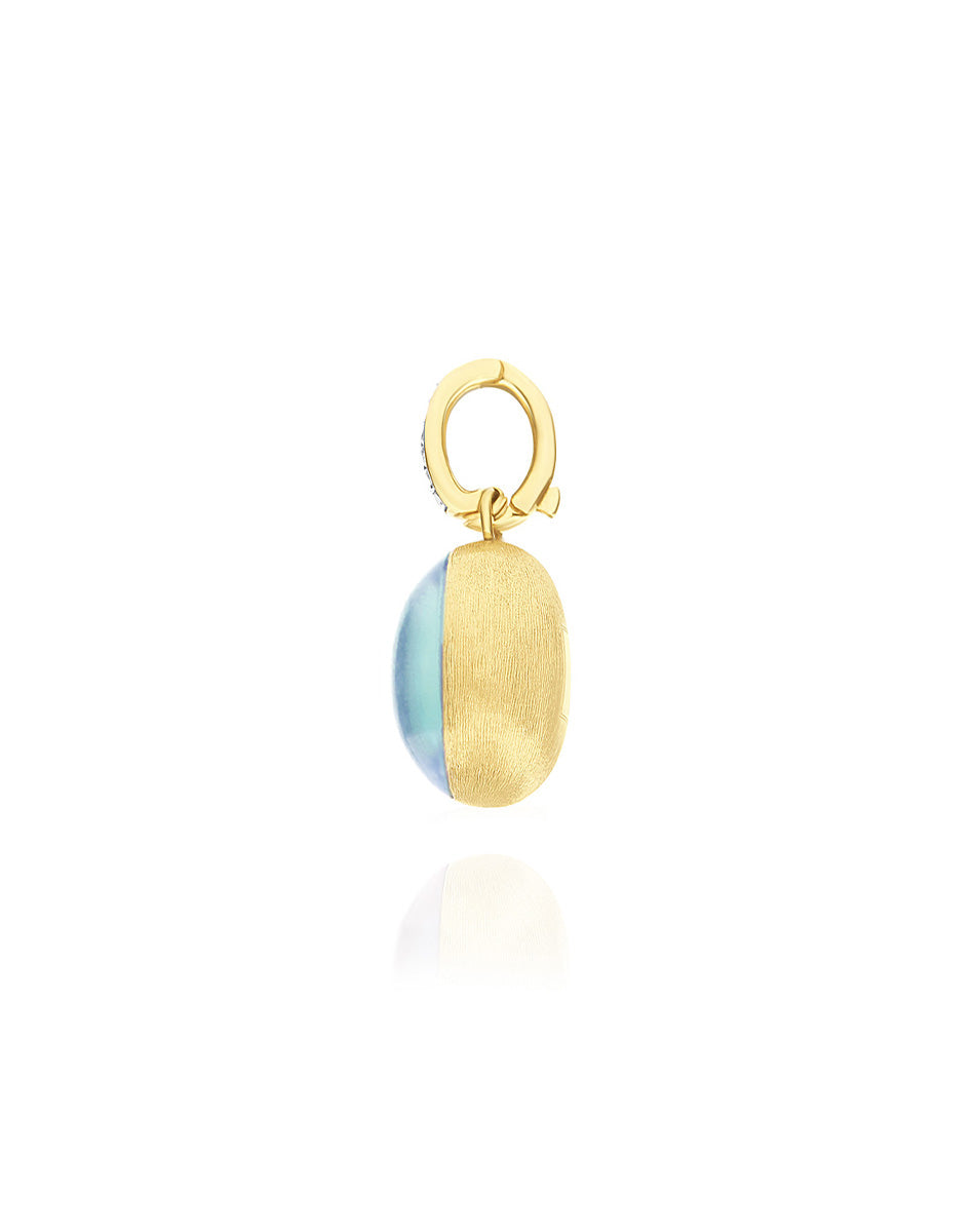 Nanis Charm Anice "Boules" In Oro Inciso, Diamanti, Cristallo Di Rocca E Ama – Nanis Italian Jewels
