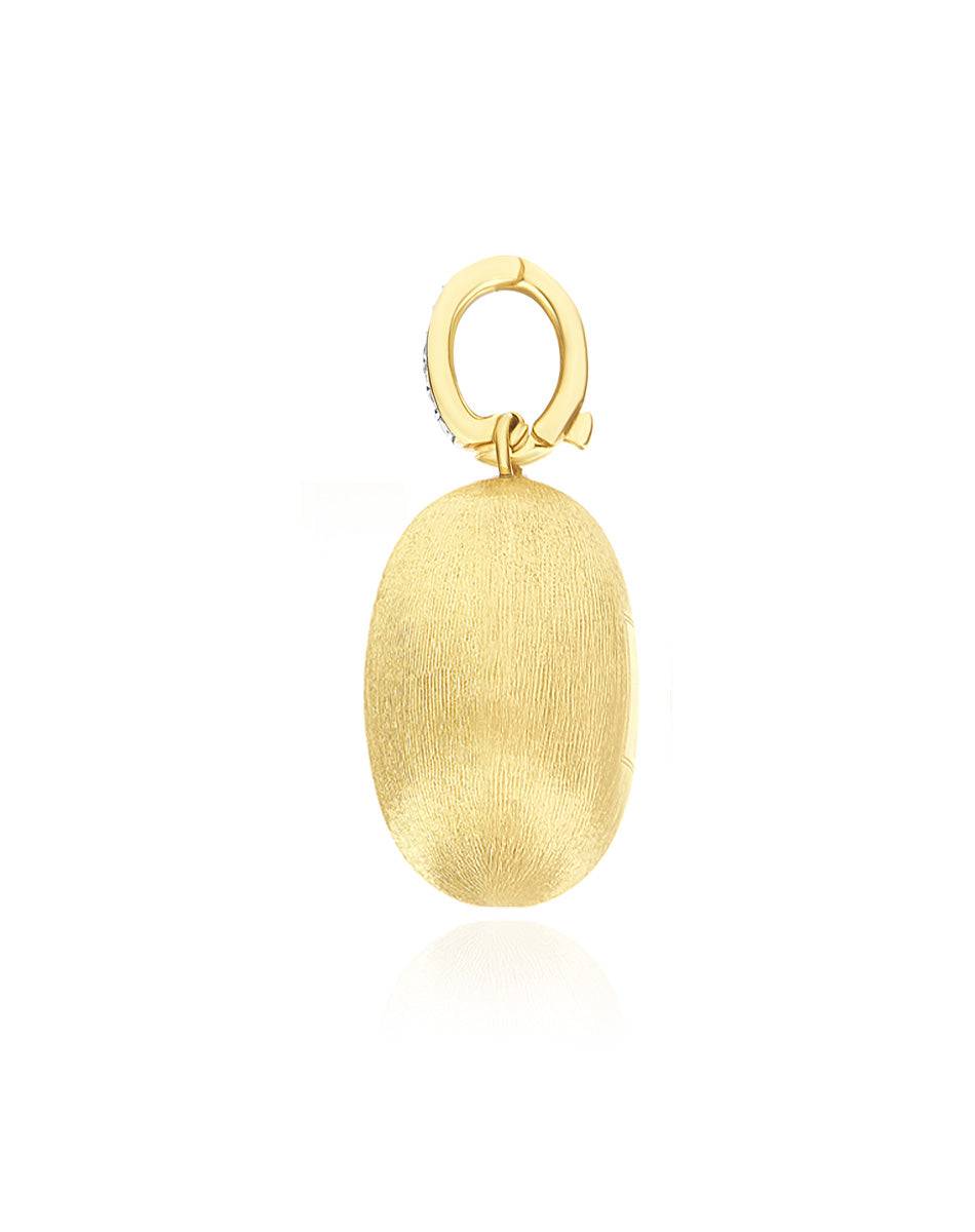 Nanis Charm "Boules" In Oro Inciso E Diamanti (grande) – Nanis Italian Jewels