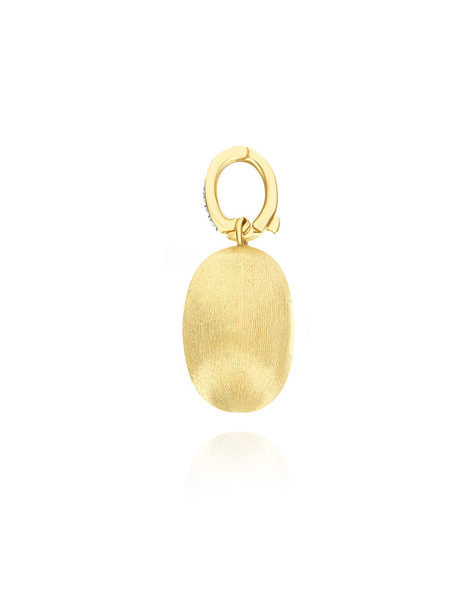 Nanis Charm "Boules" In Oro Inciso E Diamanti (medio) – Nanis Italian Jewels