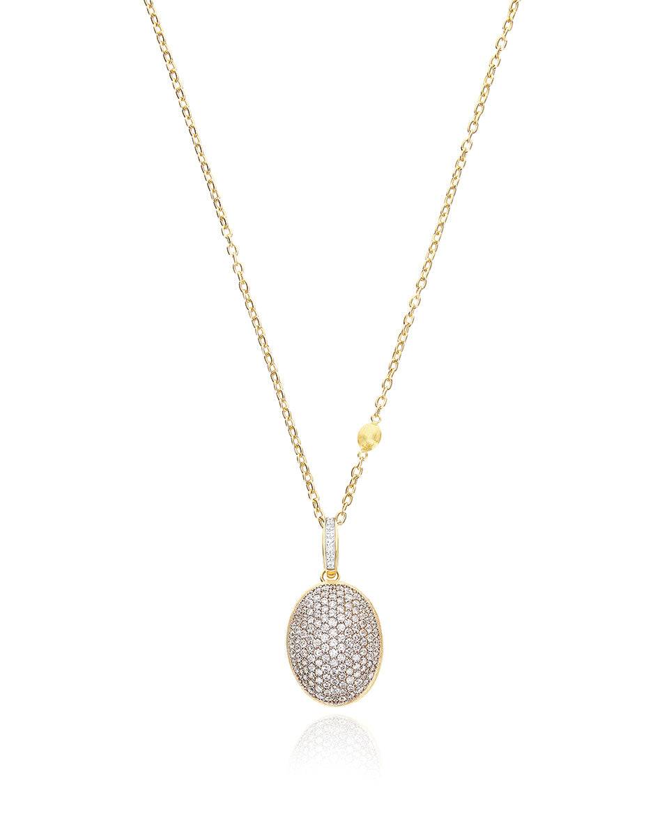 Nanis Charm "Boules" In Oro Inciso E Pavè Di Diamanti (grande) – Nanis Italian Jewels