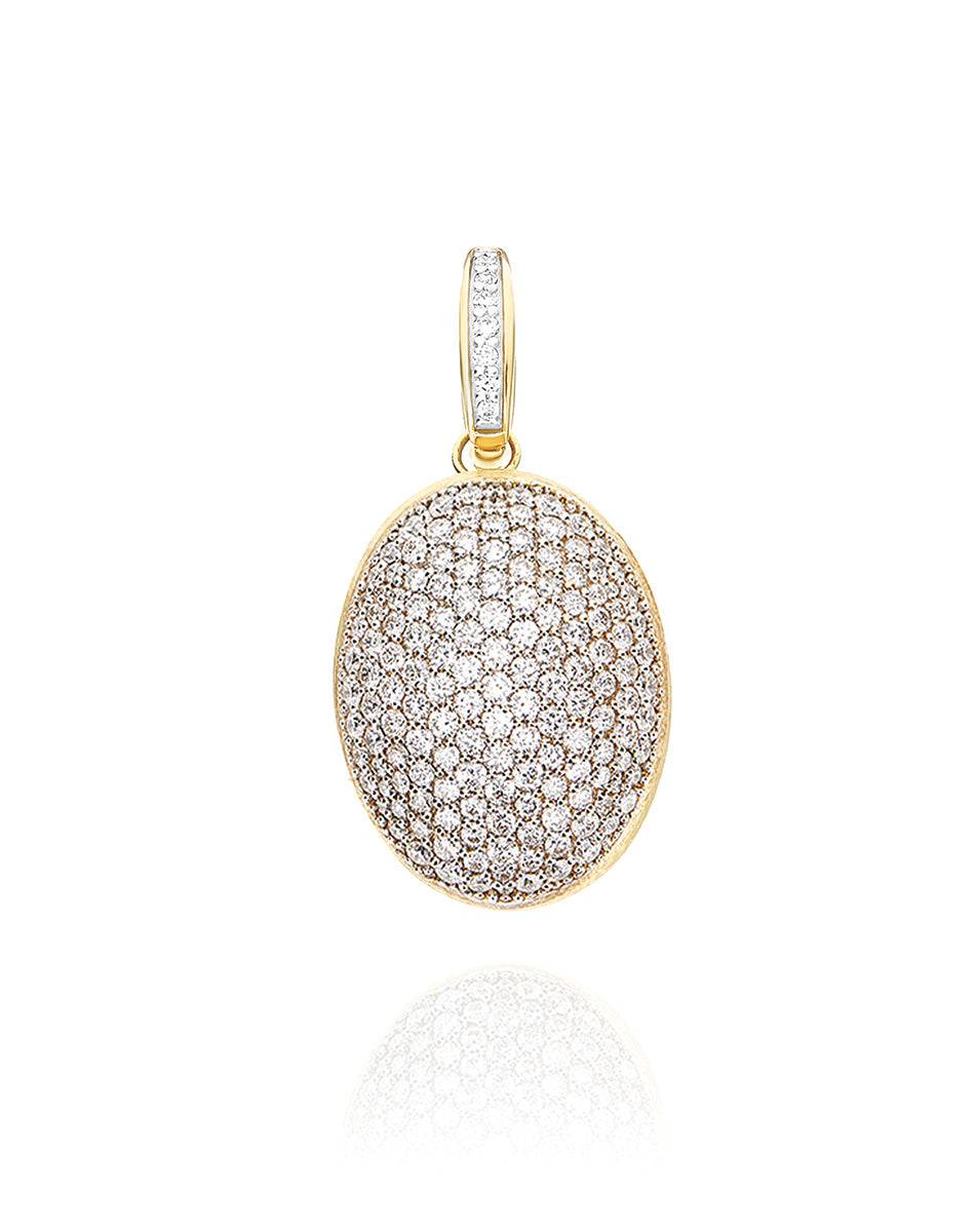 Nanis Charm "Boules" in oro inciso e pavè di diamanti (grande) – Nanis Italian Jewels